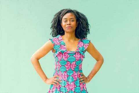 A light skinned lady.